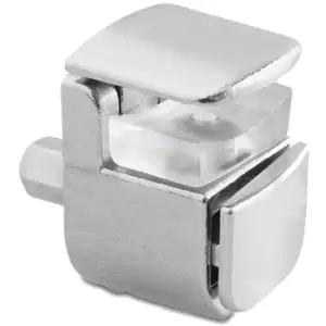 Image of Chrome Shelf Bracket Glass Shelf Support 4-10mm Max Thick Shelves - Pack of 100