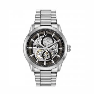 Image of Bulova Black and Silver Sutton' Automatic Watch - 96A208
