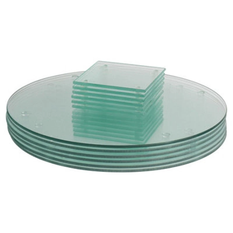 Image of Harbour Housewares 12pc Round Glass Placemats & Coasters Set 30cm Clear
