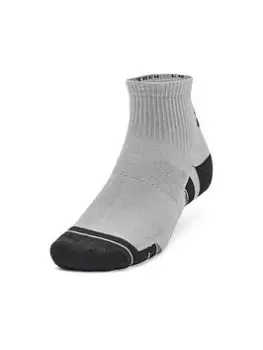 image of Under Armour Performance Tech 3pk Quarter Socks, Grey Size M Men