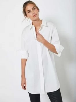 Image of Mint Velvet Oversized Cotton Shirt - Ivory