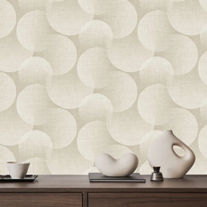 Image of Belgravia Decor Belgravia Decor Zambaiti Parati Marrakech Large Orb Beige Wallpaper Beige