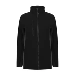 image of Henbury Adults Unisex Contrast Soft Shell Jacket (M) (Black/Charcoal)