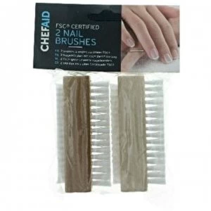 Image of Chef Aid Aid 2 Pack Nail Brush - Wood