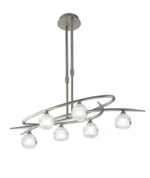 Image of Loop Telescopic Semi Flush Convertible 6 Light G9 ECO, Satin Nickel