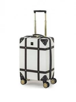 image of Rock Luggage Vintage PY98801 8 Wheel Carry On Cream Suitcase