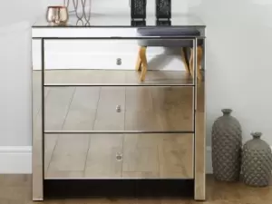 Image of Birlea Seville Mirrored 3 Drawer Chest Assembled