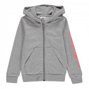 image of adidas Full Zip Hoodie Junior Girls - Grey/Pink