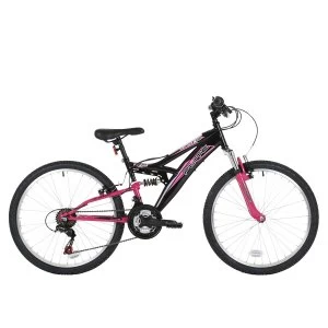 image of Flite Taser 24" Wheel Full Suspension Girls Junior Mountain Bike And Black