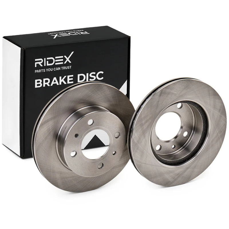 Image of RIDEX 82B0316 Brake disc Front Axle, Vented, Cast Iron, Uncoated, Untreated, without bolts/screws Cast Iron Brake Disc (82)