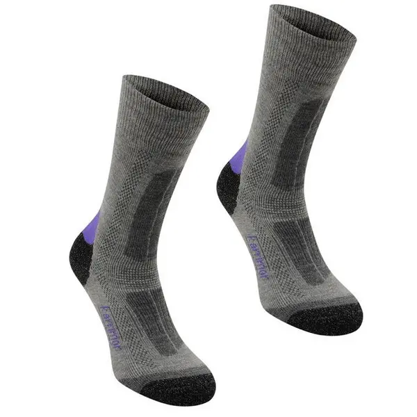 image of Karrimor 2Pk Trekking Socks Ladies - Grey 4 -8