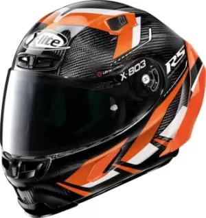 Image of X-Lite X-803 RS Ultra Carbon Motomaster Helmet, black-white-orange, Size L, black-white-orange, Size L