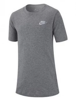 Image of Boys, Nike Sportswear Kids Futura T-Shirt - Dark Grey/White, Dark Grey/White Size M 10-12 Years