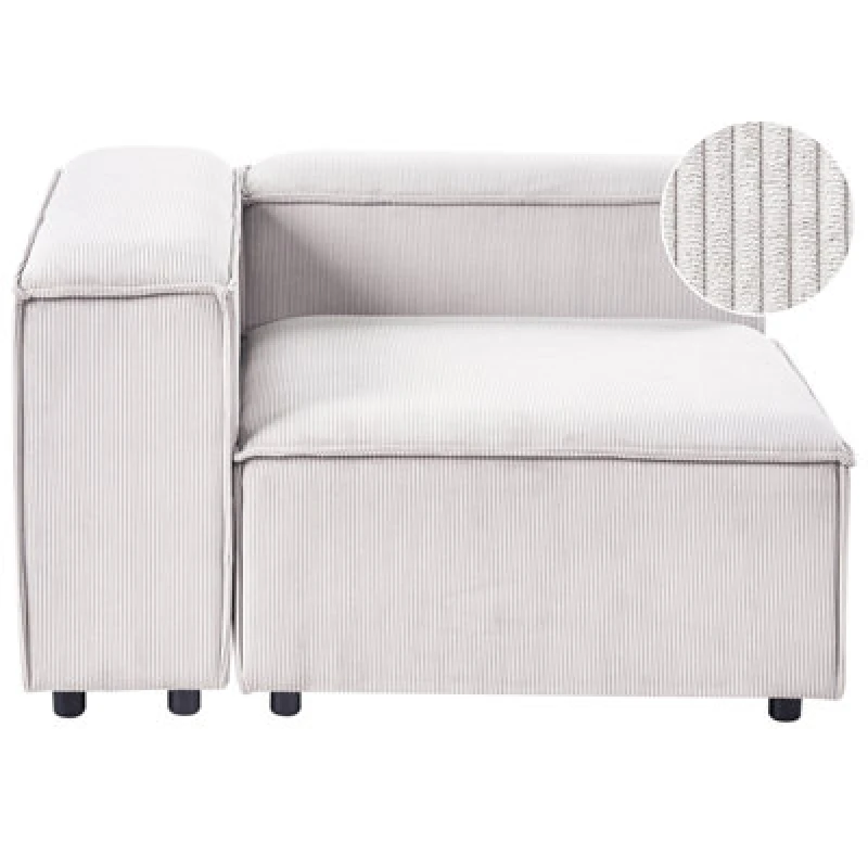 Image of Beliani Corner Seat Ardal Corduroy Off-White Right Hand