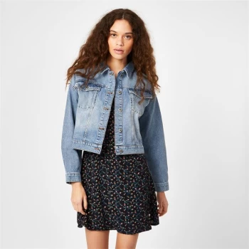 Image of Jack Wills Amelia Cropped Denim Jacket - Indigo
