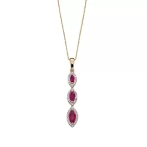 Image of Marquise 3 Tier Yellow Gold Pendant GP2163R