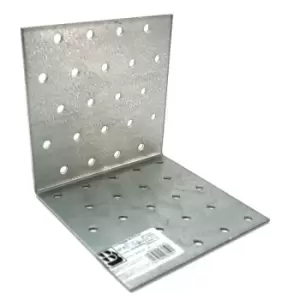 image of Heavy Duty Zinc Plated Reinforced Corner Angle Bracket - Size 100x100x100x2mm - Pack of 10