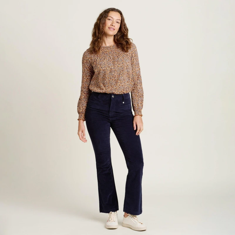 Image of Brakeburn Flare Cord Trouser Blue