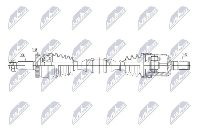 Image of NTY NPW-HY-687 Drive shaft 6-Speed Automatic Transmission, Front Axle Right Drive Shaft (13)