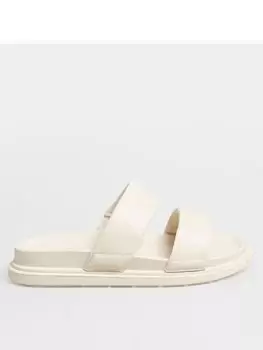Image of Yours Extra Wide Fit Two Strap Colour Drench Cleated Sandal White, Size 10Eee, Women