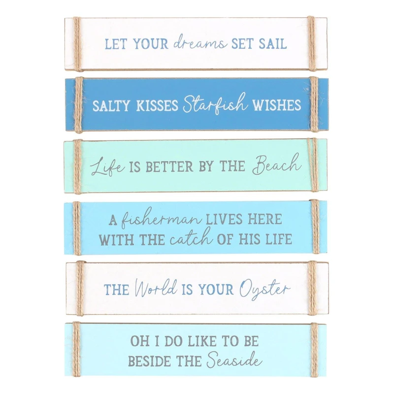 Image of KDMD Pack of 6 Nautical Block Signs Multi