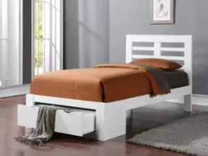 Image of Flintshire New Bretton 3ft Single White Wooden 1 Drawer Bed Frame