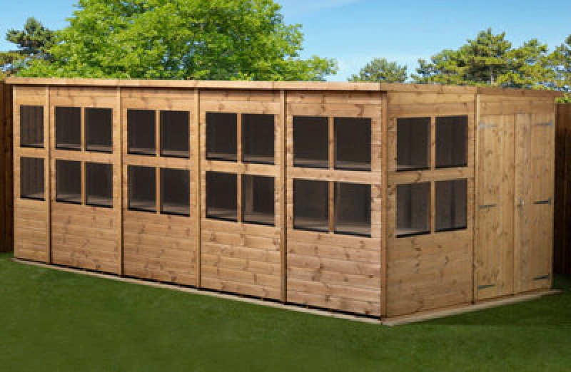 Image of Empire Sheds Empire Pent Potting Shed 18X8 Double Door