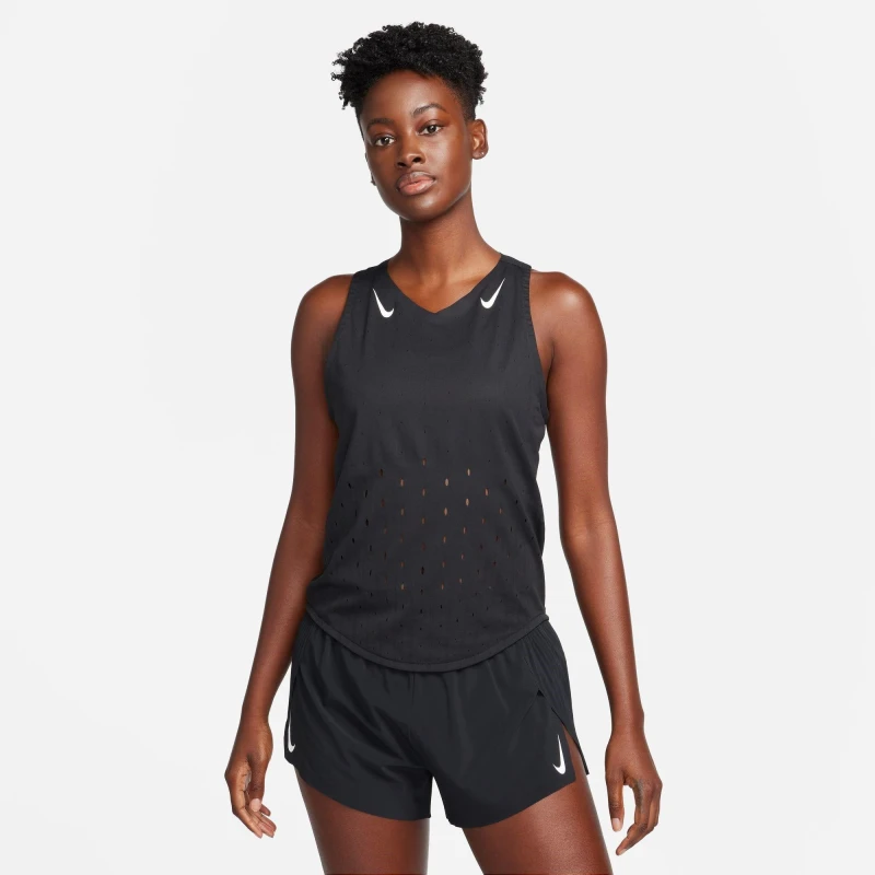 Image of Nike AeroSwift Womens Dri-FIT ADV Running Singlet Black female 12 (M)
