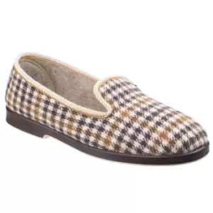 Image of GBS Everett Mens Check Slipper / Mens Slippers (6 UK) (Grey)