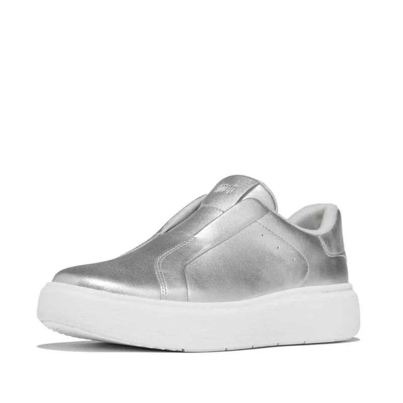 Image of FitFlop Womens slip-on leather trainers FitFlop Rtg Argente Female 40