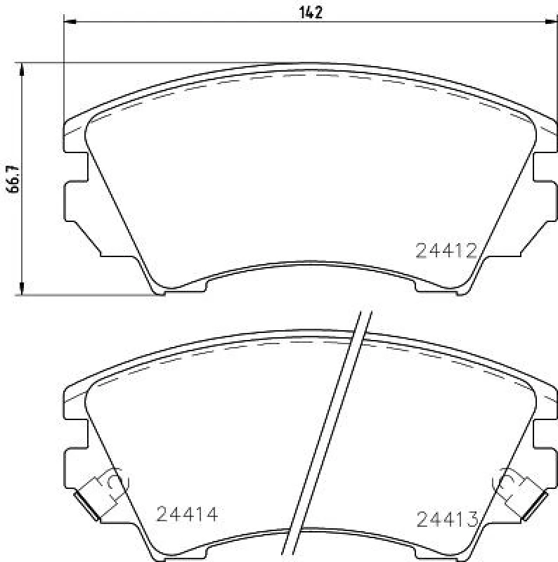 Image of HELLA Brake pad set HELLA 8DB 355 013-041