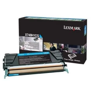 image of Lexmark X748H2CG Cyan Laser Toner Ink Cartridge