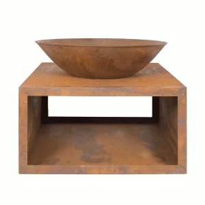 Image of La Hacienda Moho Oxidised Cast Iron Fire Pit with Stand