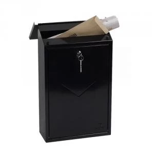 image of Phoenix Villa Top Loading Mail Box MB0114KB in Black with Key Lock