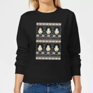 image of Star Wars BB-8 Pattern Womens Christmas Jumper - Black - 3XL