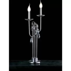 Image of Diyas - Table Lamp Danya 2 Bulbs polished chrome/crystal