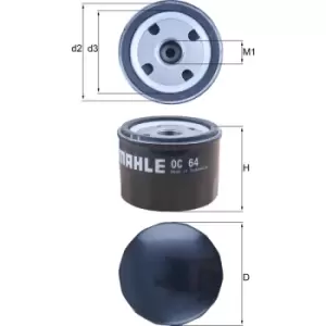 image of Oil Filter Oc64 77397912 By Mahle Original