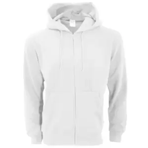 Image of SG Mens Plain Full Zip Hooded Sweatshirt (XL) (White)