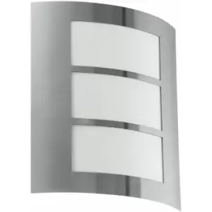 image of Loops - IP44 Outdoor Wall Light Stainless Steel Modern 1 x 60W E27 Bulb Porch Lamp