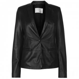 image of Oui Oui Leather Jacket - 9990 Black