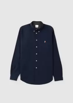 Image of Paul Smith Mens Ls Tailored Fit Zebra Shirt In Navy