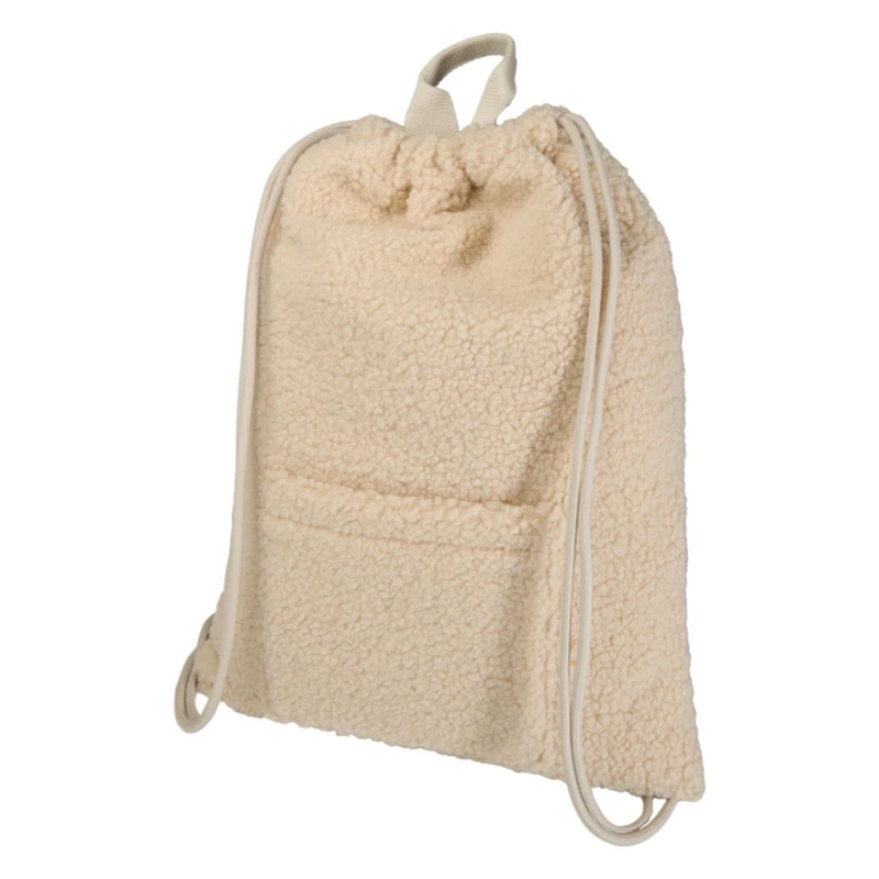 Image of Floso Mens Bear Sherpa 9L Drawstring Bag in Natural Natural Male