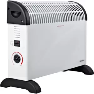 image of Schallen - 2000W Electric Convector Radiator Heater - 3 Heat Settings, Adjustable Thermostat & Overheat Protection in white