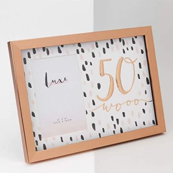 Image of 4" x 6" - Luxe Rose Gold Birthday Frame - 50