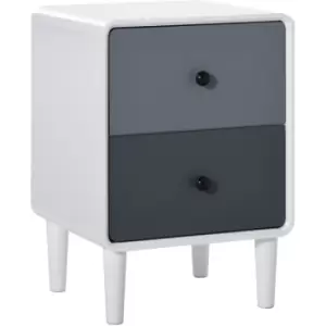 Image of HOMCOM Nordic Side Cabinet Nightstand Organizer with Drawer Bedroom, Living Room