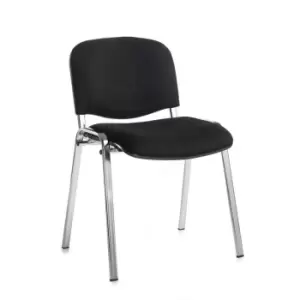 Image of Dams Taurus meeting room stackable chair with chrome frame and no arms - black