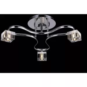 Image of Diyas - Sisco semi-round ceiling light 3 bulbs polished chrome