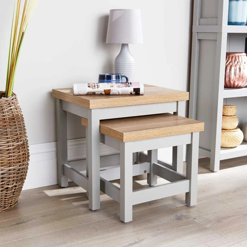 Image of Home Source Avon Nest of 2 Tables Set Grey