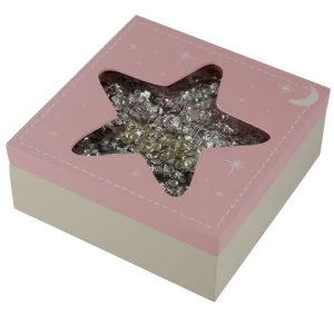 image of Twinkle Twinkle Star Wooden Baby Girl Keepsake Box