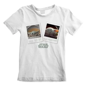 image of Star Wars - The Mandalorian First Day Out Kid's Unisex Large T-Shirt - White